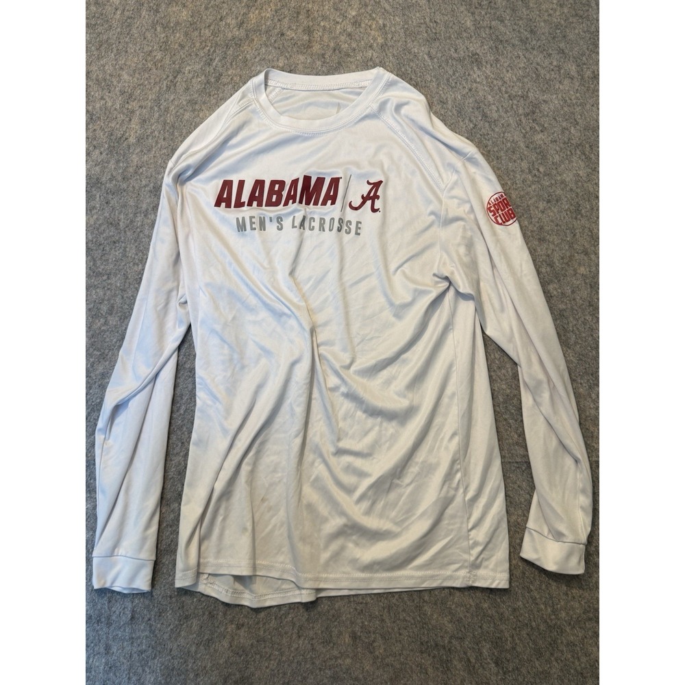 Alabama Crimson Tide Men's Lacrosse Augusta Long Sleeve Performance Shirt White
